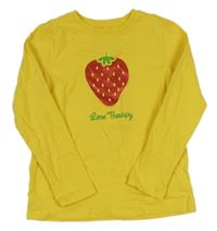 Žluté triko s jahodou 