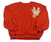 Červená mikina se sobem Next