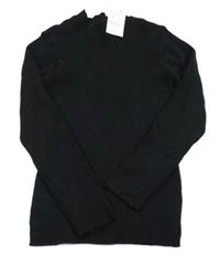 Nové - černý žebrovaný lehký svetr Nutmeg