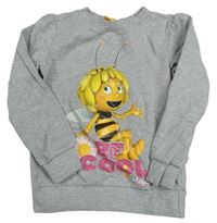 Šedá melírovaná mikina se Včelkou Májou 