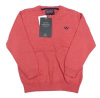 Nové - jahodový svetr s výšivkou mayoral