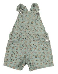 Světlemodré květované laclové plátěné kraťasy Denim Co.