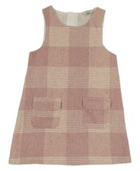 Starorůžové kostkované vlněné šaty s kapsami F&F