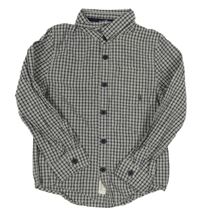 Šedo-tmavomodrá kostičkovaná košile 