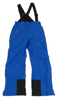 Kobaltově modré funkční šusťákové oteplovačky s odepínacími kšandami Crane