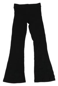 Černé žebrované flare kalhoty F&F