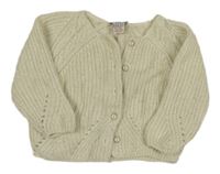 Smetanový třpytivý propínací svetr 