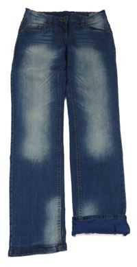 Tmavomodré podšité rifle ošoupaného vzhledu Pocopiano