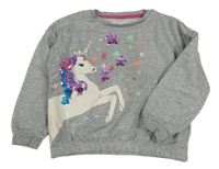 Šedá mikina s jednorožcem a hvězdami C&A