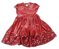 Červené sametové šaty s flitry name it.