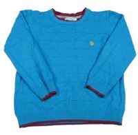 Azurový vzorovaný vlněný svetr s výšivkou Ted Baker