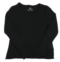 Černé žebrované triko H&M