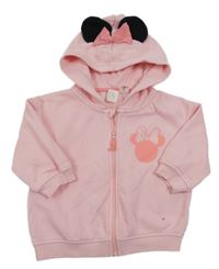 Světlerůžová propínací mikina s Minnie a kapucí Disney