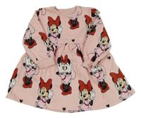Světlerůžové teplákové šaty s Minnie Disney