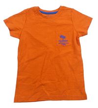 Oranžové tričko s nápisem Matalan 