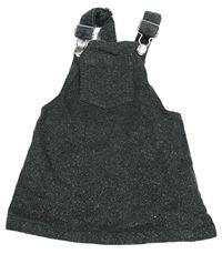 Tmavošedo-stříbrné manšestrové laclové šaty Denim Co.