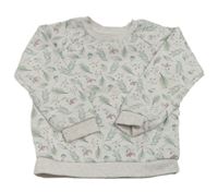 Světlerůžová melírovaná mikina s listy zn. Primark