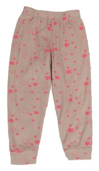 Světlerůžové plyšové kalhoty s hvězdičkami zn. Jeff&Co.