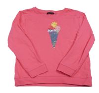 Zářivě růžová mikina se zmrzlinou zn. Blue Seven 