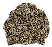 Béžovo-černá vzorovaná huňatá bunda Zara 