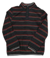 Tmavošedá fleecová mikina s proužky M&S