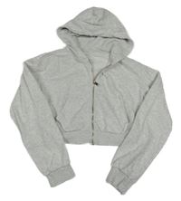 Šedá propínací crop mikina s kapucí H&M