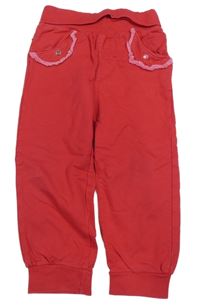 Tmavorůžové tepláky s volánky Topolino