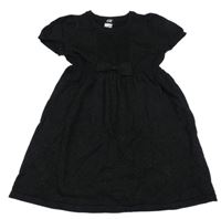 Černé třpytivé pletené šaty s mašlí H&M
