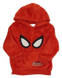Červená plyšová mikina se Spider-manem a kapucí H&M