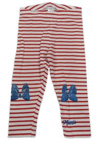 Červeno-bílé pruhované legíny s mašličkami C&A