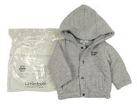 Nové - Šedý bavlněný zateplený kabátek s kapucí La Redoute