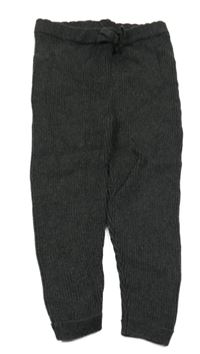 Tmavošedé žebrované pletené kalhoty George 