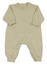 Smetanový teplákový overal s klokankou 