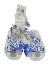 Nové - Bílo-modré koženkové sandály F&F