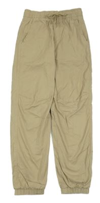 Béžové plátěné podšité cuff kalhoty H&M