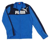 Modro-tmavomodrá propínací sportovní mikina s logem Puma