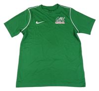 Zelené funčkní sportovní tričko s nápisem Nike
