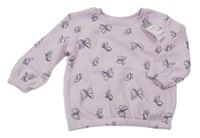 Nové - Lila mikina s motýlky Primark 
