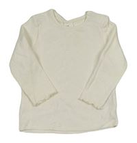 Bílé žebrované triko H&M