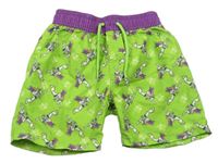 Zeleno-fialové plážové kraťasy s Buzzem PRIMARK