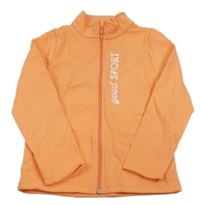 Neonově oranžová funkční sportovní propínací mikina s nápisem zn. Decathlon 