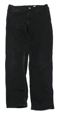 Černé slim fit teplákové rifle H&M