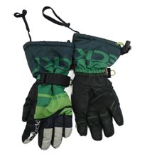 Zeleno-černo-šedé šusťákové zimní prstové rukavice Roeckl