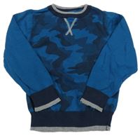 Army-tmavomodro-šedo-petrolejový svetr Kids