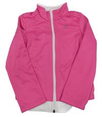 Tmavorůžovo-bílá thermo propínací mikina Domyos