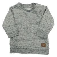 Světlešedo-černá melírovaná mikina s nášivkou STACCATO