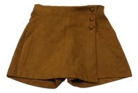Hnědé semišové kraťasy se sukní ZARA