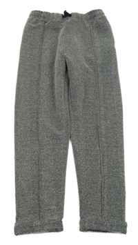 Černo-bílo/světlešedé vzorované kalhoty H&M