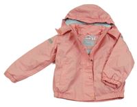 Broskvová šusťáková jarní bunda s odepínací kapucí L&D