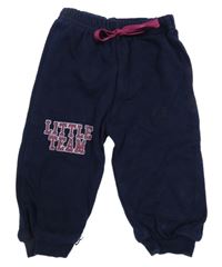 Tmavomodré tepláky s nápisy